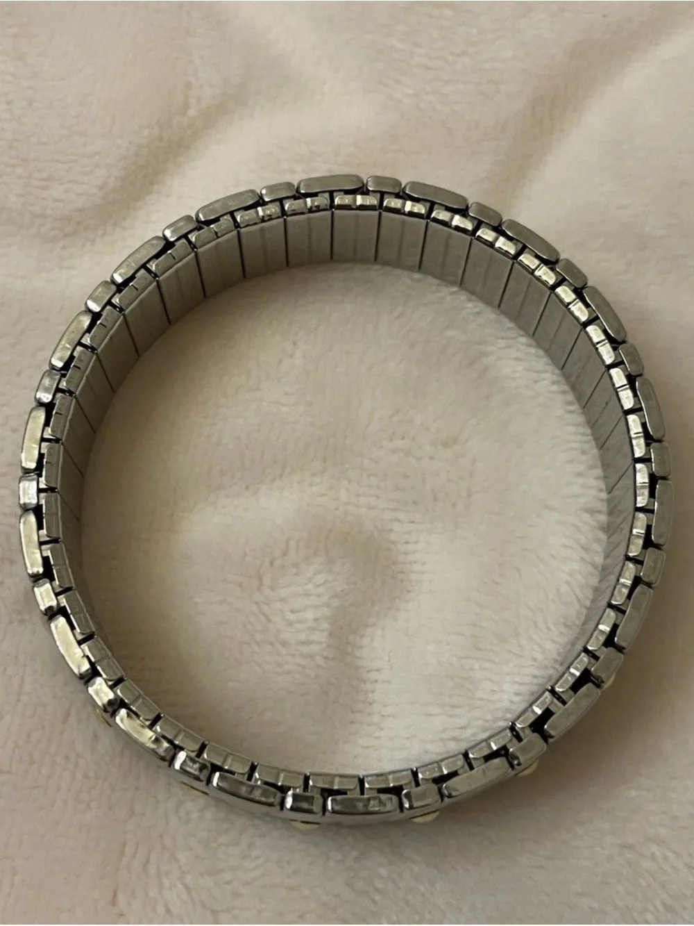 Vintage Milor Italy Men's Stainless Steel & Solid 18K Gold Wave Link Bracelet